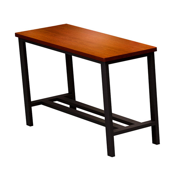 Industrial Brown Wood Bar Table Black and Metal Base Bar Table