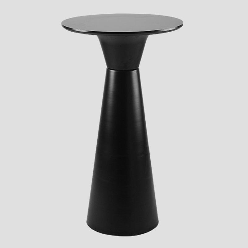 Contemporary Round Bar Height Table Metal Base Bar Table in Black and White