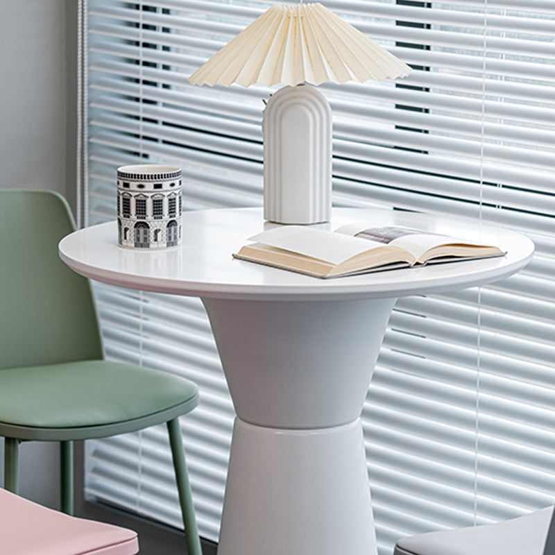 Contemporary Round Bar Height Table Metal Base Bar Table in Black and White