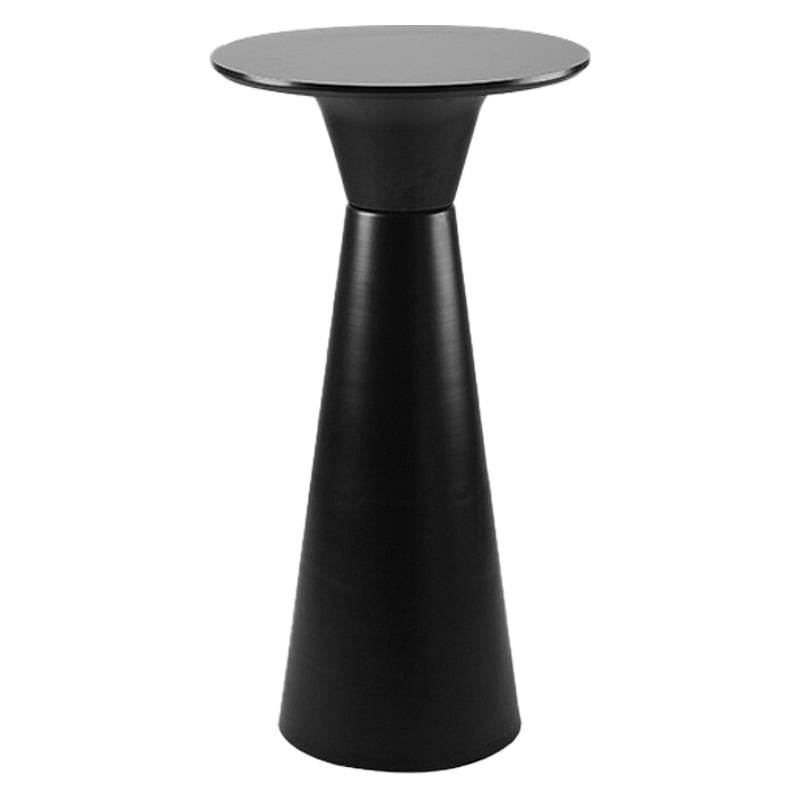Contemporary Round Bar Height Table Metal Base Bar Table in Black and White
