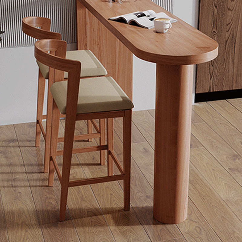 Double Pedestal Bar Table Industrial Pine Solid Wood Bar Dining Table for Living Room