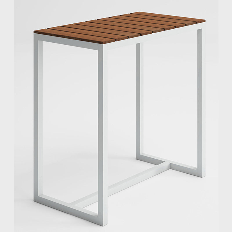 Brown Wood Top Bar Table Outdoor Trestle Base Bar Wine Table