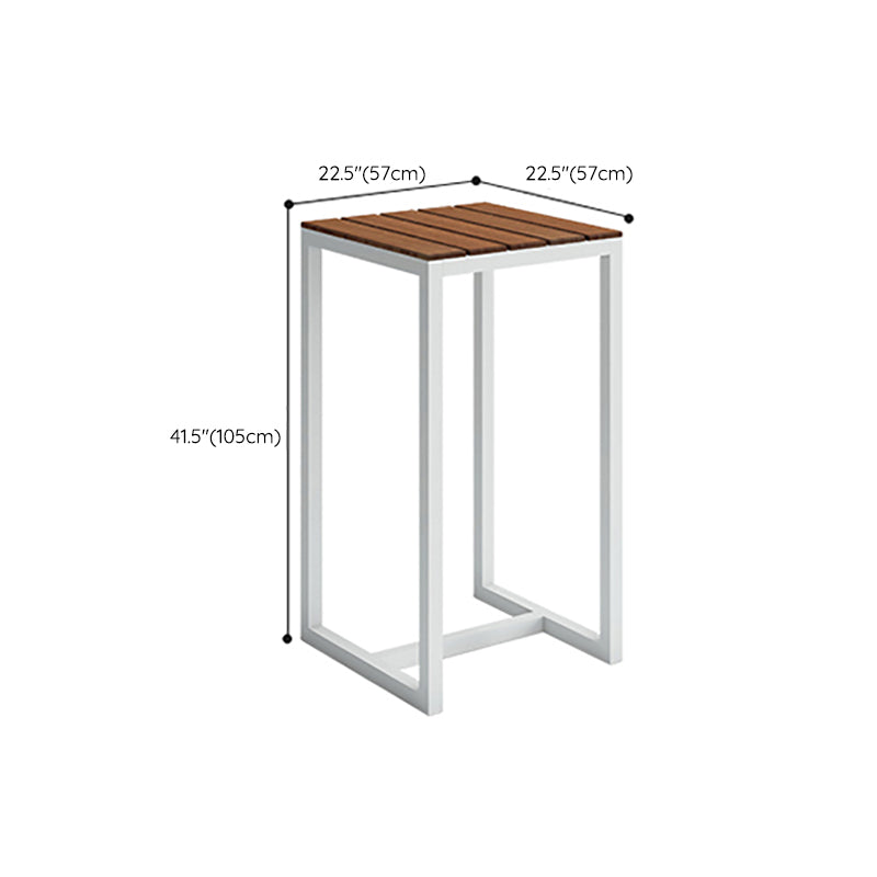 Brown Wood Top Bar Table Outdoor Trestle Base Bar Wine Table