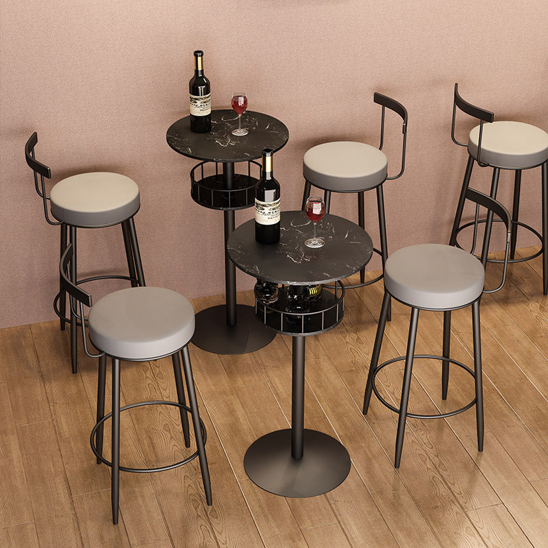 Pedestal Pub Table Glam Style Bar Table for Indoor and Breakroom