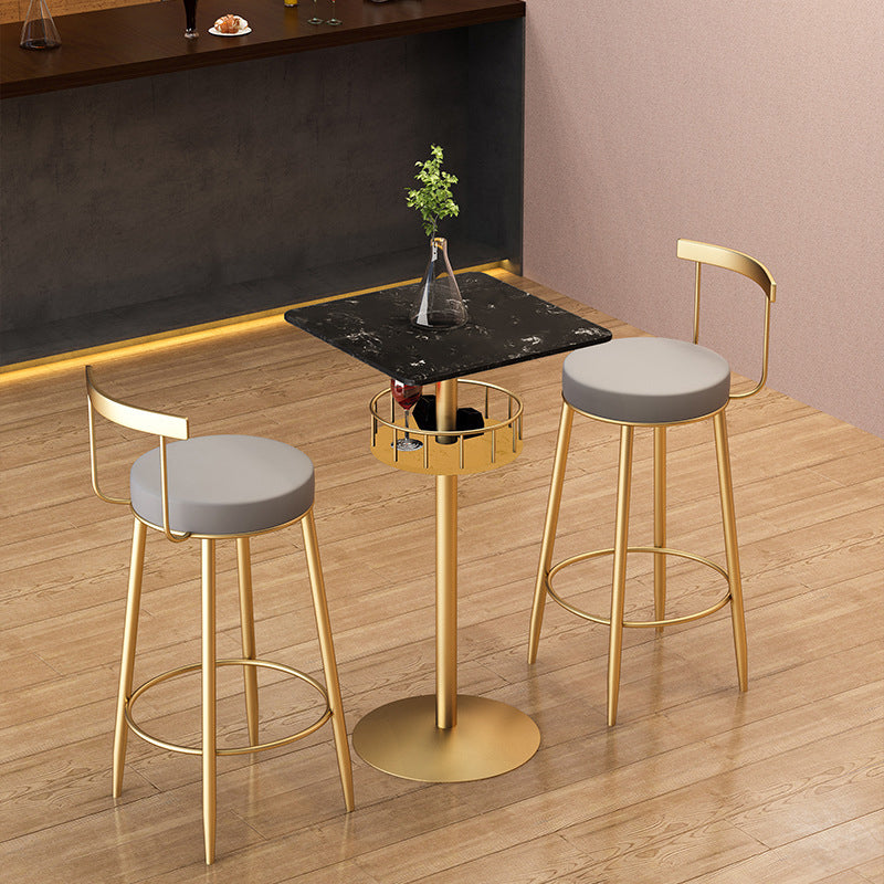 Pedestal Pub Table Glam Style Bar Table for Indoor and Breakroom