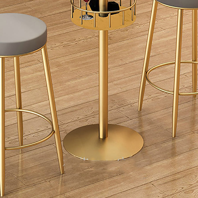 Pedestal Pub Table Glam Style Bar Table for Indoor and Breakroom