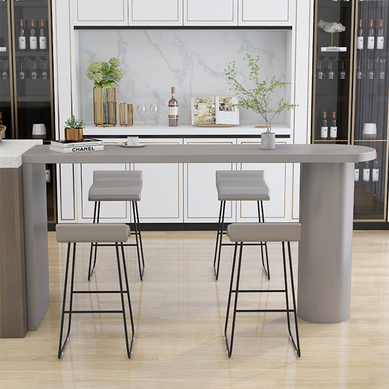 Modern Bar Table Rectangle Solid Wood Dining Table for Kitchen Living Room Coffee Room