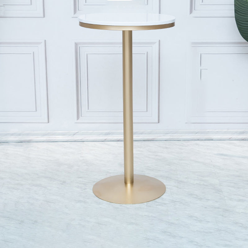 Round Bar Table Gold and Metal Base Bar Table for Kitchen Living Room Coffee Room