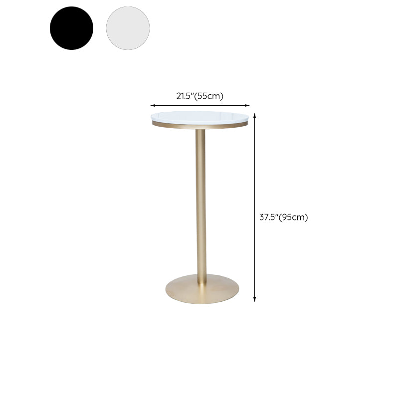Round Bar Table Gold and Metal Base Bar Table for Kitchen Living Room Coffee Room