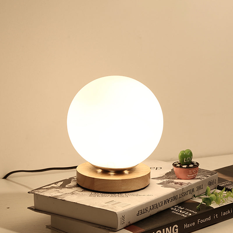 Bulb globo/cilindro/lettura quadrata di lettura di lettura luce moderna in legno di vetro bianco illuminazione