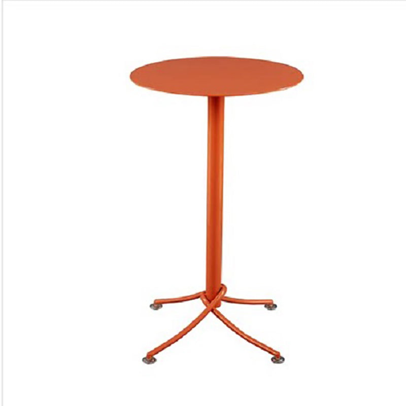 Metal Bar Dining Table Industrial Bar Height Cocktail Table with Pedestal