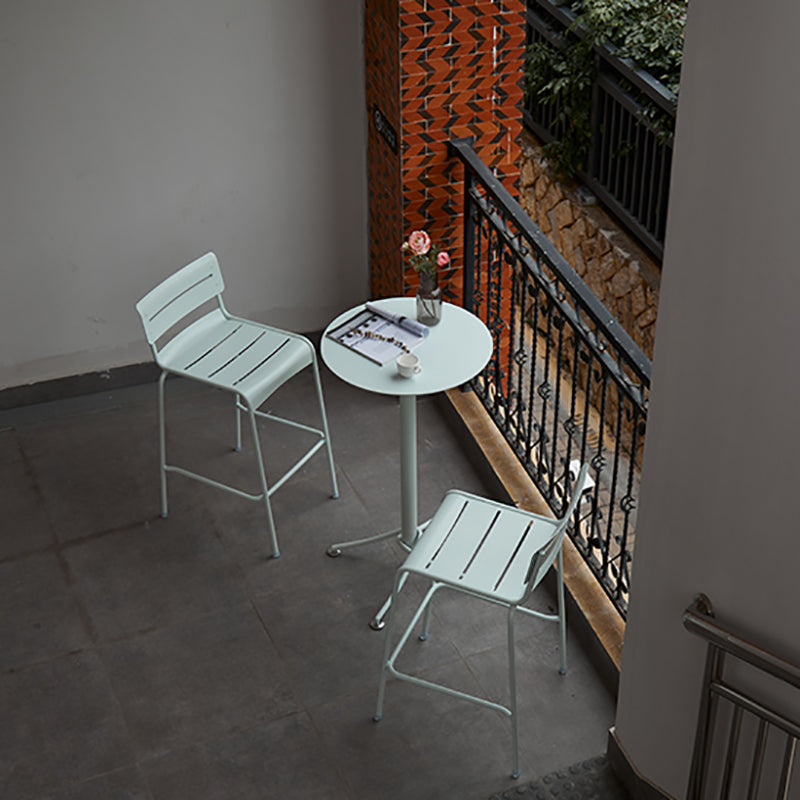 Metal Bar Dining Table Industrial Bar Height Cocktail Table with Pedestal