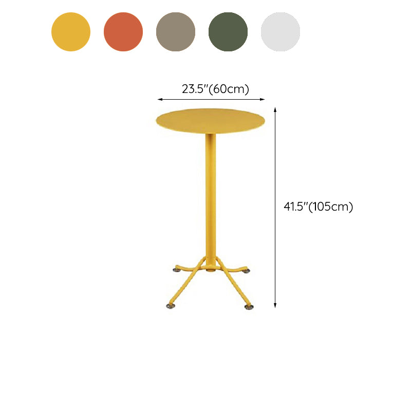 Metal Bar Dining Table Industrial Bar Height Cocktail Table with Pedestal