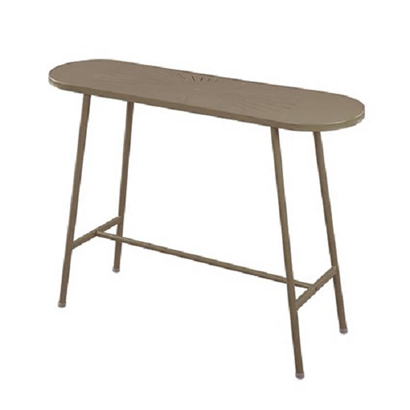 Modern Oval Pub Table Metal Bar Height Table with Footrest for Outdoor