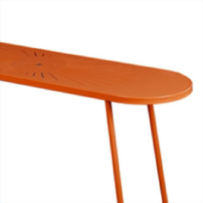 Modern Oval Pub Table Metal Bar Height Table with Footrest for Outdoor