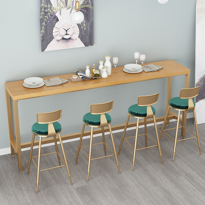 Contemporary Bar Table Rectangle Solid Wood Pub Table for Outdoor