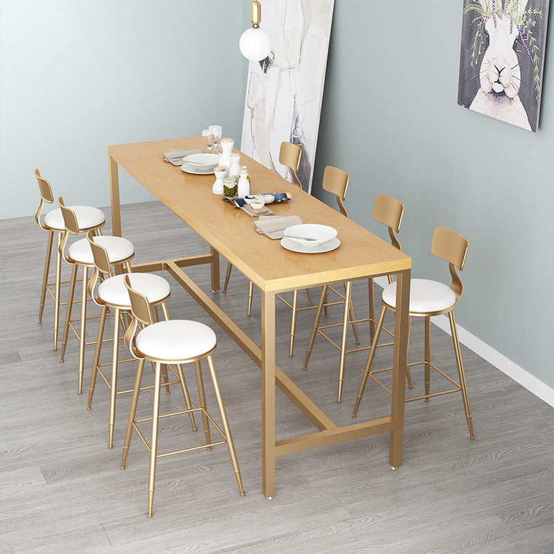 Contemporary Bar Table Rectangle Solid Wood Pub Table for Outdoor