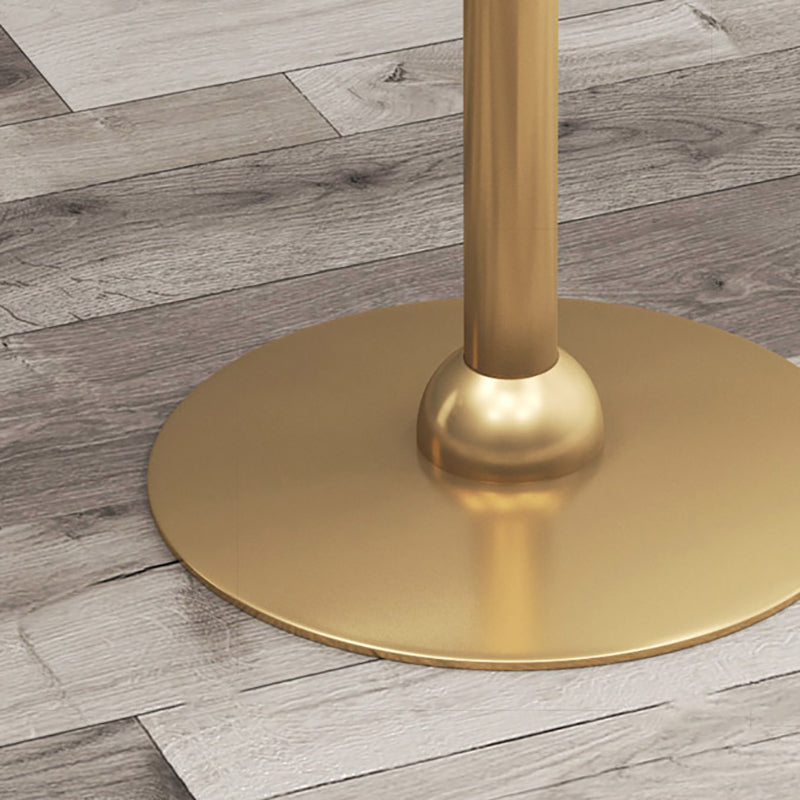 Gold Base Bar Table White Stone Fixed Pub Height Dining Table