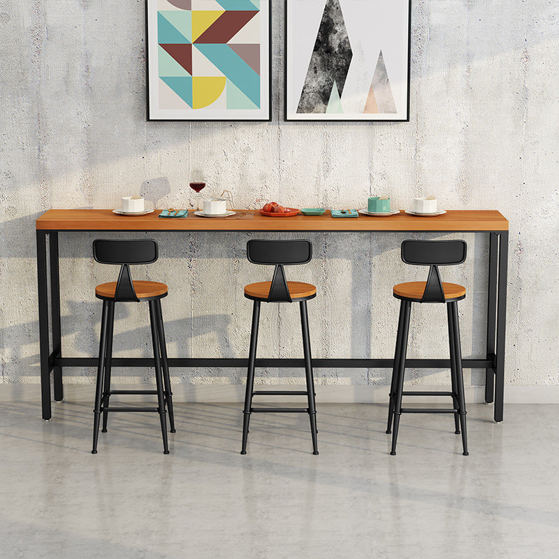 Contemporary Bar Table Rectangle Solid Wood Pub Table for Indoor Use