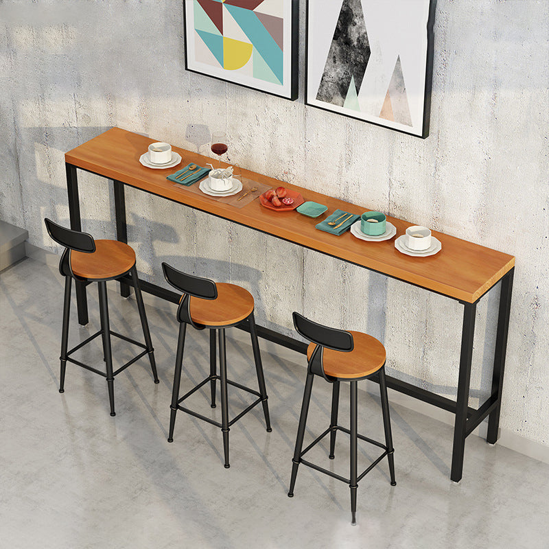 Contemporary Bar Table Rectangle Solid Wood Pub Table for Indoor Use