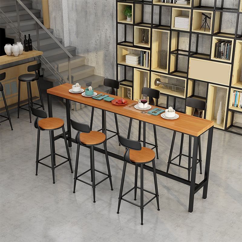 Contemporary Bar Table Rectangle Solid Wood Pub Table for Indoor Use