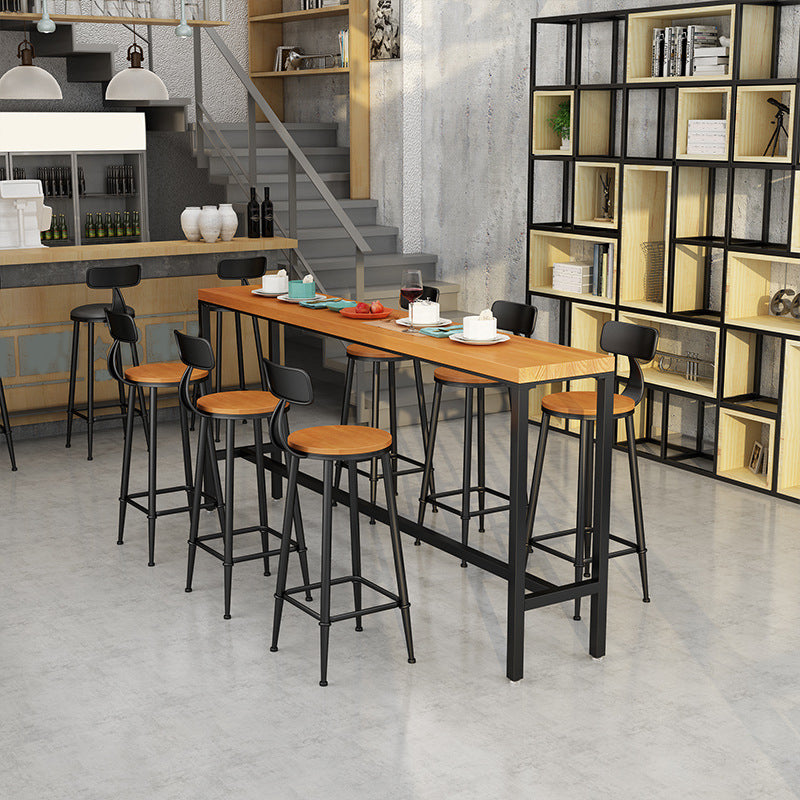 Contemporary Bar Table Rectangle Solid Wood Pub Table for Indoor Use