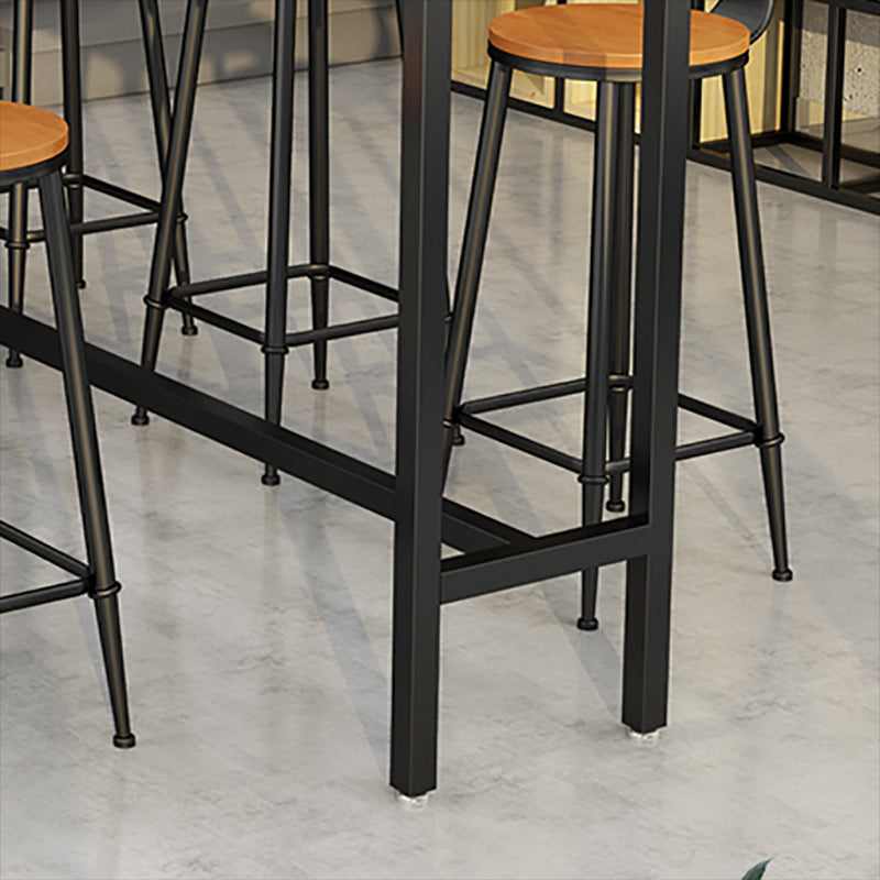 Contemporary Bar Table Rectangle Solid Wood Pub Table for Indoor Use