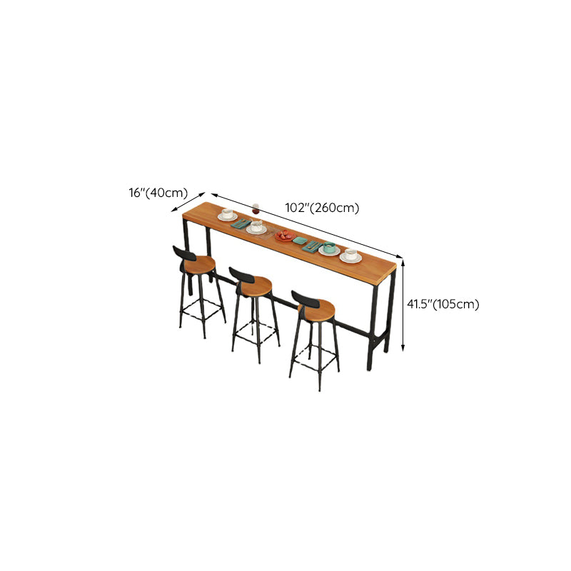 Contemporary Bar Table Rectangle Solid Wood Pub Table for Indoor Use