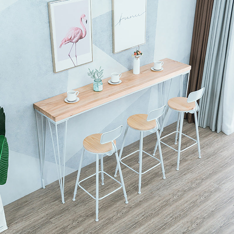 Natural Solid Wood Bar Table Modern Dining Table for Kitchen Living Room