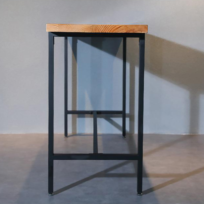 Industrial Bar Table Rectangle Solid Wood Bar Height Pub Table for Indoor