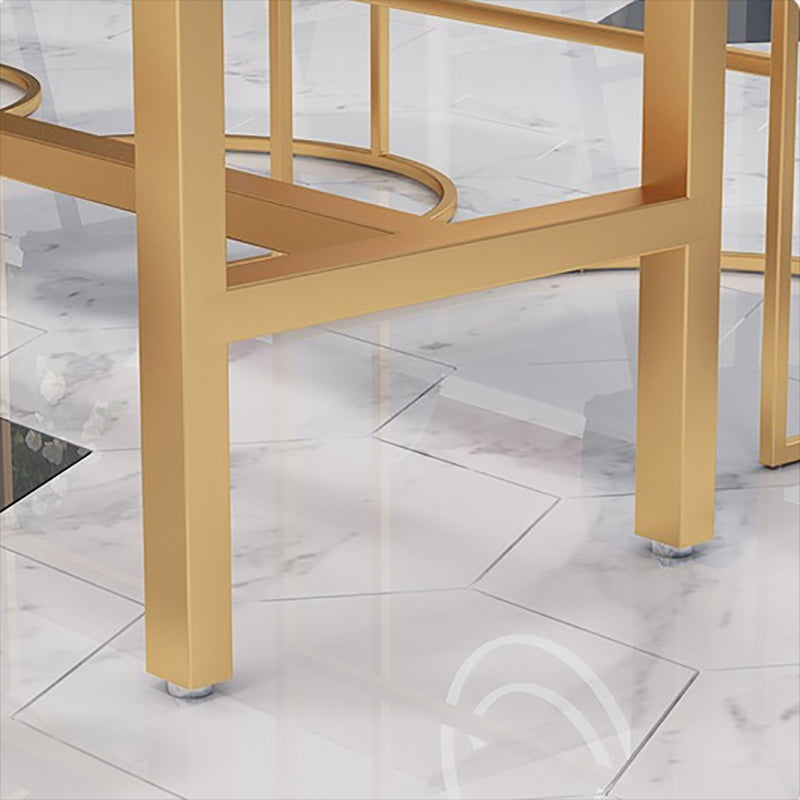 Glam Pub Table Faux Marble Rectangle Bar Table for Breakroom