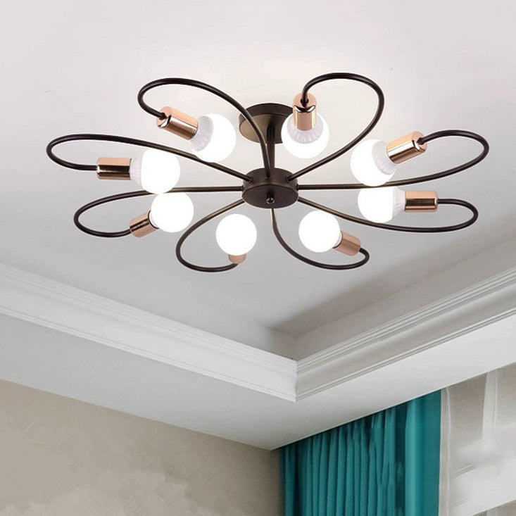 Simple Metallic Ceiling Lamp Contemporary Flush Mount Light Fixture