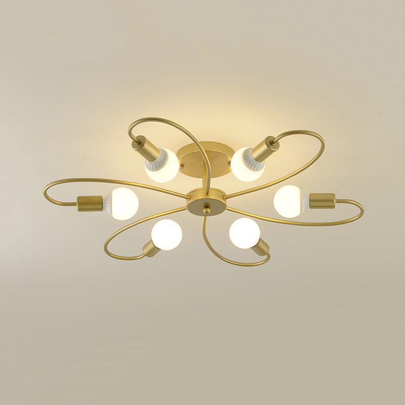 Simple Metallic Ceiling Lamp Contemporary Flush Mount Light Fixture