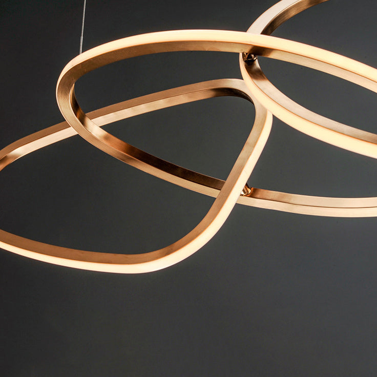 Linear Shape Metal Chandelier Light Modern Multi Lights Chandelier Light Fixture in Gold