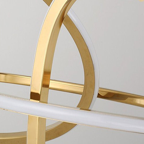 Linear Shape Metal Chandelier Light Modern Multi Lights Chandelier Light Fixture in Gold
