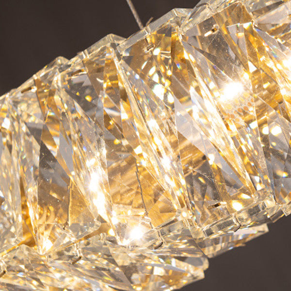 Crystal Island Light Modern LED Island Hanging Light for Dining Room