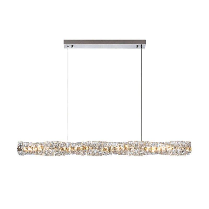 Crystal Island Light Modern LED Island Hanging Light for Dining Room