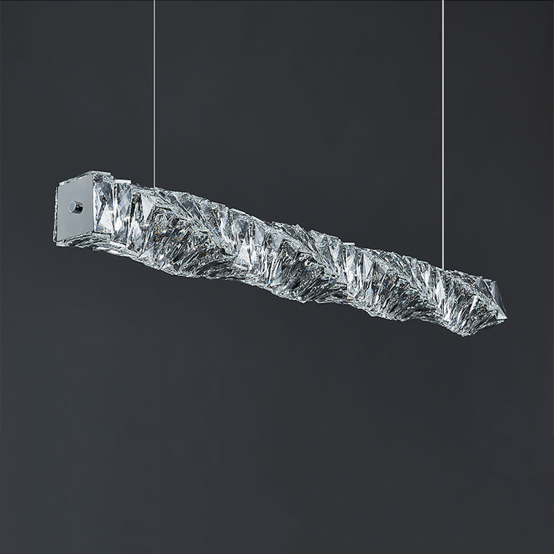 Crystal Island Light Modern LED Island Hanging Light for Dining Room