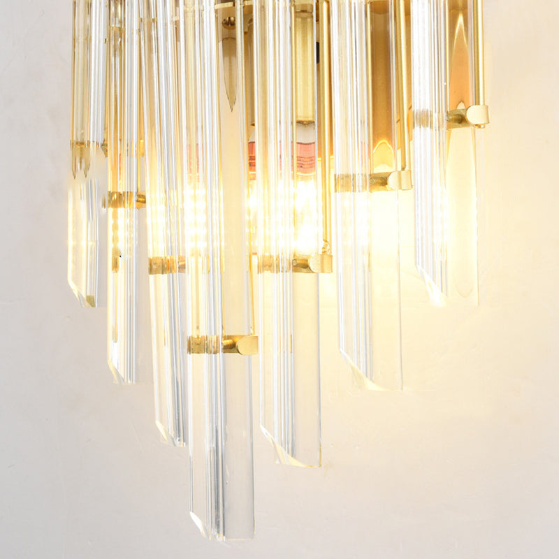 2-Light Geometric Wall Light Modern Crystal Wall Lights in Gold