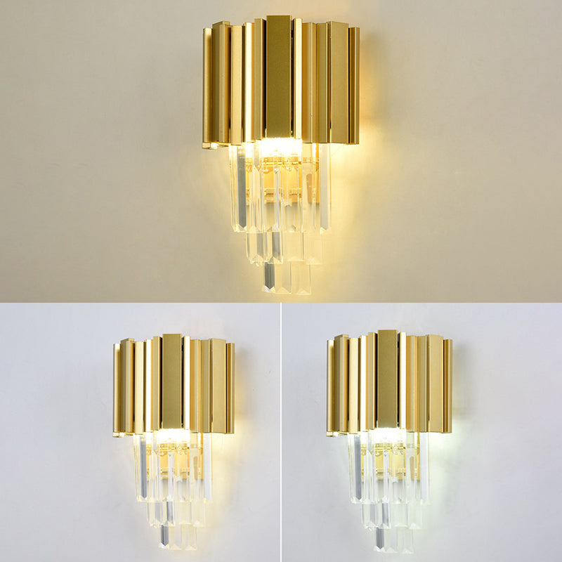2-Light Geometric Wall Lights Modern Crystal Wall Light Fixture