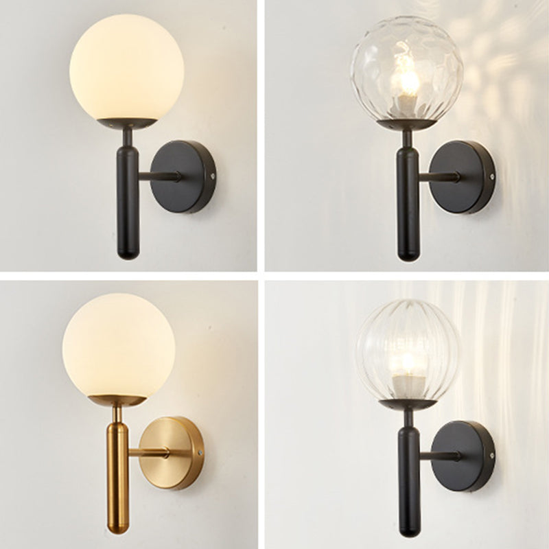 Sphere Shape Glass Sconce Light Modern Style Wall Sconce Lighting for Living Room