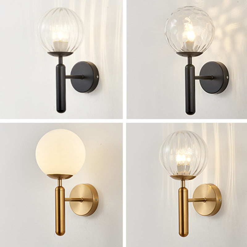 Sphere Shape Glass Sconce Light Modern Style Wall Sconce Lighting for Living Room