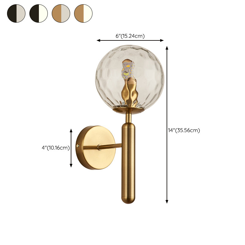 Sphere Shape Glass Sconce Light Modern Style Wall Sconce Lighting for Dining Room