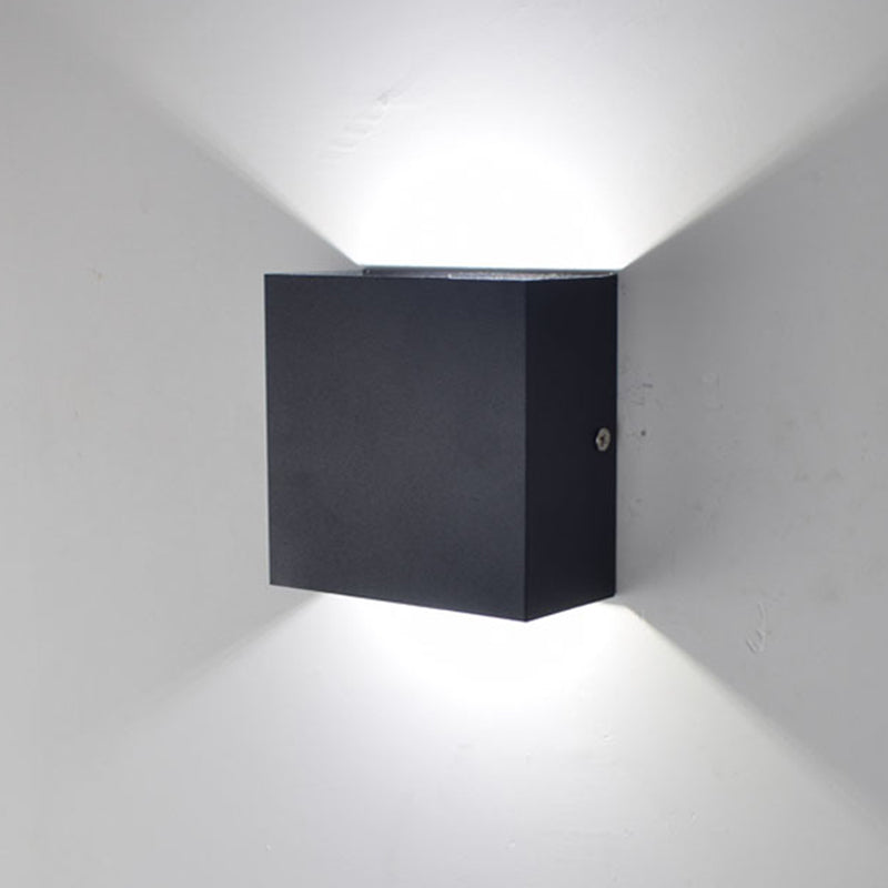 Modern Style Square Shape Wall Sconce Metal 1 Light Sconces for Bedroom