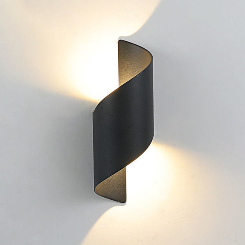 Modern Style Wrapped Shape Wall Sconce Metal 2 Light Sconces for Outdoor