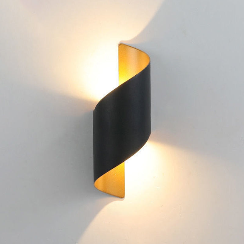 Modern Style Wrapped Shape Wall Sconce Metal 2 Light Sconces for Outdoor