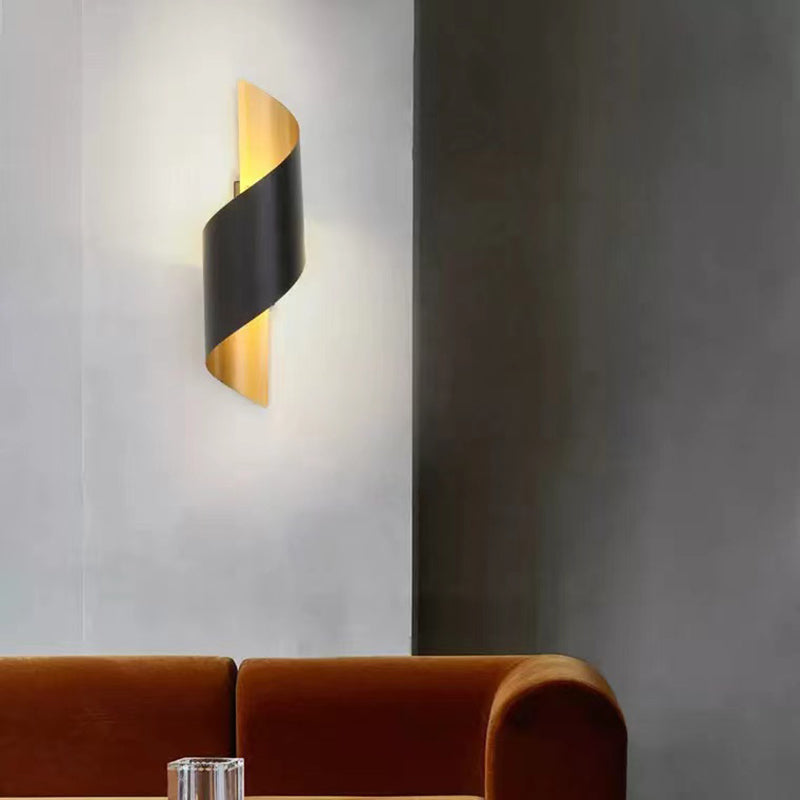 Modern Style Wrapped Shape Wall Sconce Metal 2 Light Sconces for Outdoor