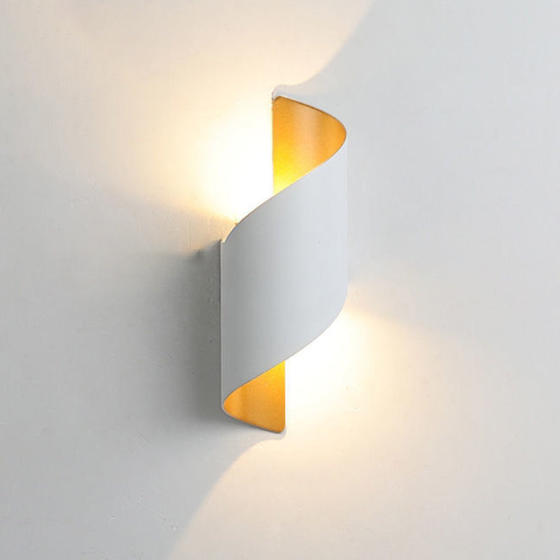 Modern Style Wrapped Shape Wall Sconce Metal 2 Light Sconces for Outdoor