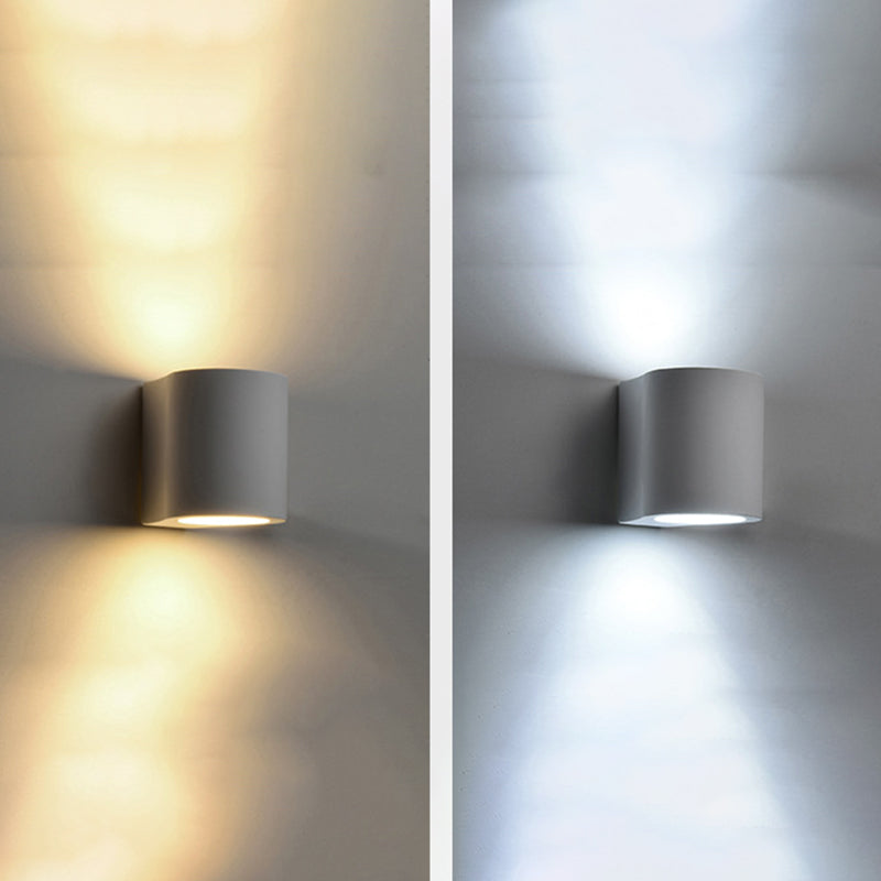 Modern Style Cylinder Wall Sconce Metal 2 Light Sconces for Outdoor