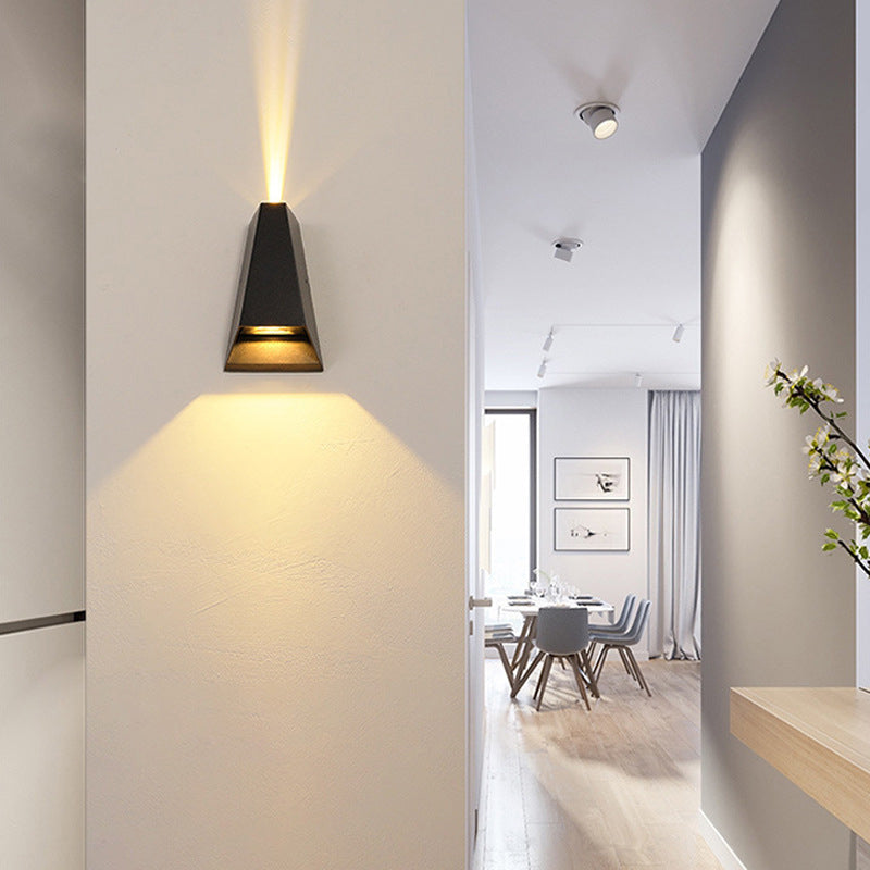 Modern Style Wall Sconce Metal 2 Light Sconces in Black for Outdoor